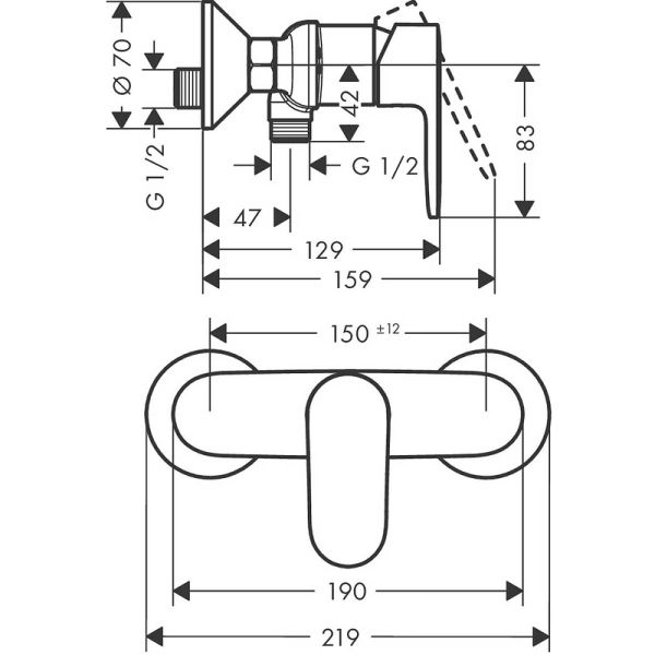Смеситель для душа Hansgrohe Vivenis  Blend 71640670