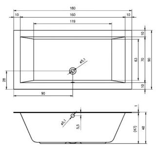 Акриловая ванна Riho Lugo B134001005 180х90см белый Акриловая ванна Riho Lugo B134001005 180х90см белый