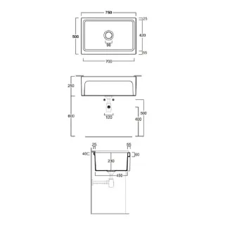 Мойка кухонная Simas Top e lavabi d'Arredo Q500bi 75 см белый