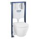 Унитаз с инсталляцией Grohe Rapid SL 102514SH00 цвет Белый с сиденьем Микролифт и клавишей смыва цвет Хром