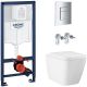 Унитаз с инсталляцией Grohe Rapid SL 120184SH00 цвет Белый с сиденьем Микролифт и клавишей смыва цвет Хром