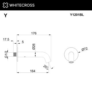 Излив настенный WHITECROSS Y1201CR хром Излив настенный WHITECROSS Y1201CR хром