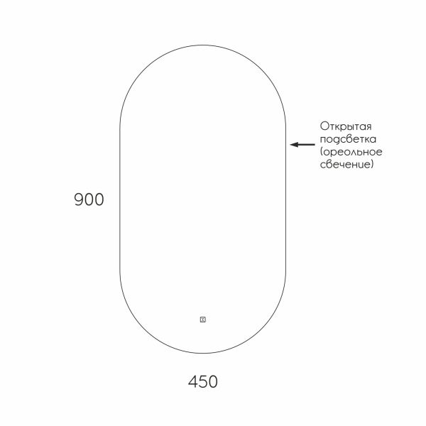 Зеркало Reflexion Look RF4412DR с сенсором холодной подсветкой 45х90