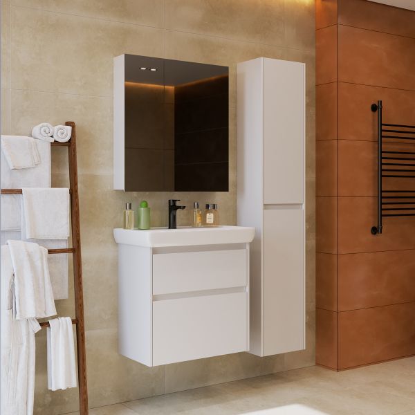 Тумба под раковину Lemark Combi LM03C80T 80 см белый глянец