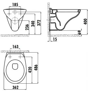Подвесной унитаз с функцией биде Creavit Perla TP320-00CB00E-0000 белый