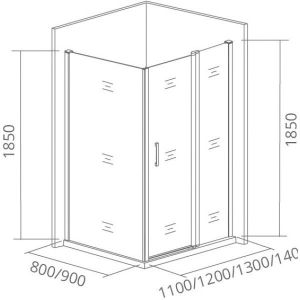 Боковая часть Good Door INFINITY SP-90 -G-CH стекло матовое