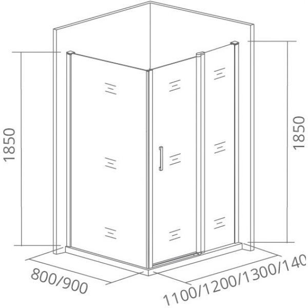 Боковая часть Good Door INFINITY SP-80 -G-CH стекло матовое