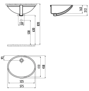 Раковина Creavit TP205-00CB00E-0000 57 см белый