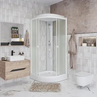 Душевая кабина Niagara Promo P80/13/MT 80x80 см профиль белый стекло матовое