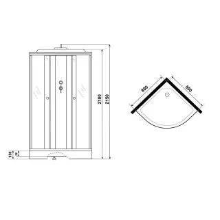 Душевая кабина Niagara Promo P80/13/MT 80x80 см профиль белый стекло матовое