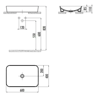 Раковина Creavit Ultra UL060-00CB00E-0000 60 см белый
