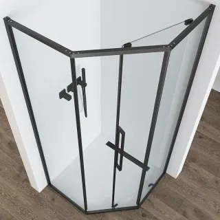 Душевой уголок Black&White 11509090GM 90 x 90 см оружейная сталь