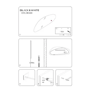 Зеркало Black&White Universe 970.MR1600 160 x 70 см белый