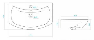Мебельная раковина Santek Балтика 1WH207776 70см белый Мебельная раковина Santek Балтика 1WH207776 70см белый