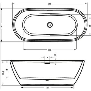 Акриловая ванна Riho Inspire FS B085001005 180х80см белый Акриловая ванна Riho Inspire FS B085001005 180х80см белый