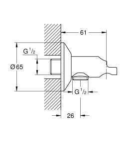 Подключение для душевого шланга Grohe Sena 26333000 хром