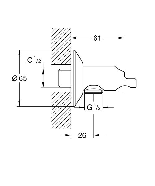 Подключение для душевого шланга Grohe Sena 26333000 хром