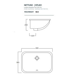 Раковина ArtCeram  LA CIOTOLA NTL001 01 00 белая 56.5 см