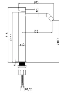 Смеситель для раковины SantiLine SL-9004 хром