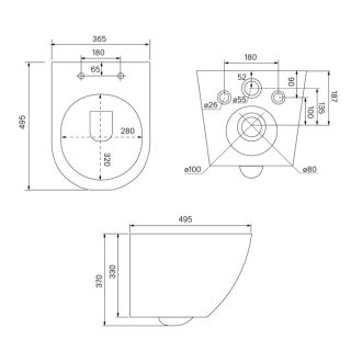 Комплект 3в1 IDDIS Basic BASB010i73 подвесной унитаз с инсталляцией и хромированной клавишей смыва