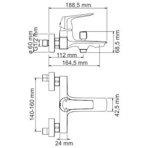 WasserKRAFT Neime 1901 Смеситель для ванны с коротким изливом