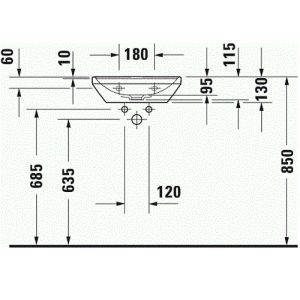 Раковина Duravit D-Neo 0738450041 белая 45 см