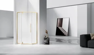 Душевой уголок Vincea Slim-N VSP-4SN100CLG 100 x 100 см стекло прозрачное профиль золото брашированное