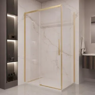 Душевой уголок Vincea Ultima VSR-1ST8011CLG 110 x 80 см стекло прозрачное профиль золото брашированное