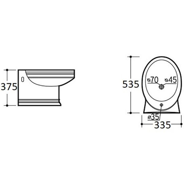 Биде CeramaLux Lux Classic  1413 подвесное белое