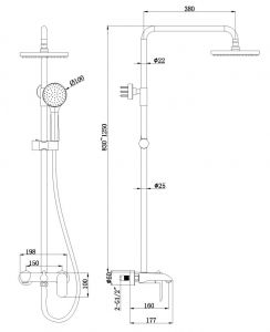 Душевая стойка Bravat Pure F6335369CP-A-RUS
