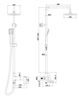 Душевая стойка Bravat Real F6333367CP-A-RUS Душевая стойка Bravat Real F6333367CP-A-RUS