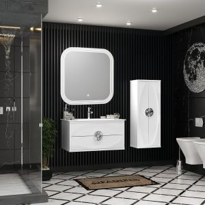 Шкаф-колонна Opadiris Ибица 45 00-00003628 подвесной Белый хром