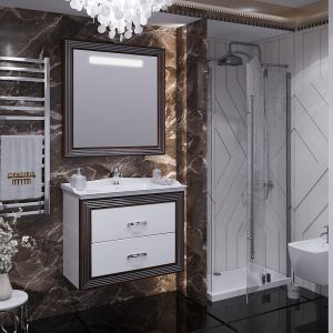 Тумба под раковину Opadiris Карат 00-00003518 Слоновая кость с серебряной патиной