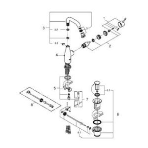 СМЕСИТЕЛЬ GROHE ESSENCE NEW 23463001 ДЛЯ РАКОВИНЫ