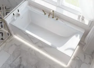 Ванна из искусственного камня Fontana Аура ФР-00018618 180x70 см белый матовый