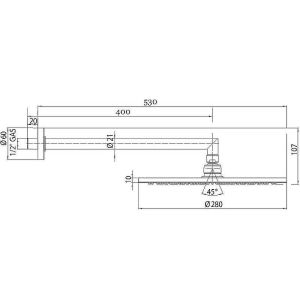 Верхний душ Bossini Cosmo H70596I.073 28 см чёрный матовый