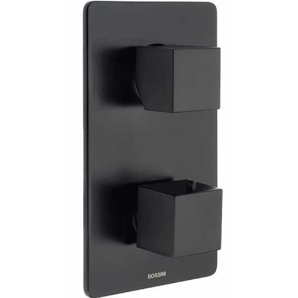 Встраиваемый смеситель для душа Bossini Cube Z00061.073 с термостатом чёрный матовый