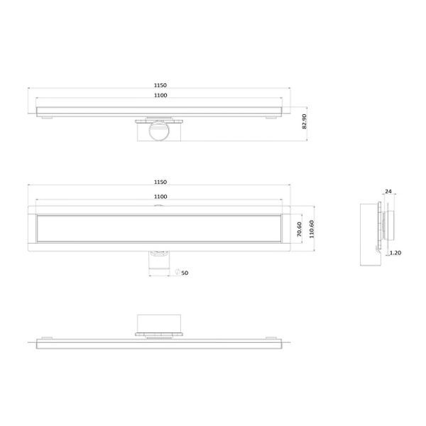 Душевой трап ALMAes Arianda AR110CH 110см хром