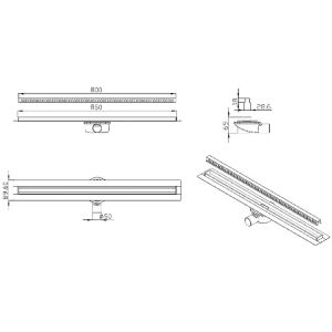 Душевой трап ALMAes Bajo BG80BL 80см чёрный матовый
