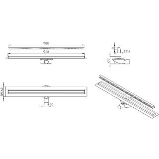 Душевой трап ALMAes Bajo BG90BL 90см чёрный матовый Душевой трап ALMAes Bajo BG90BL 90см чёрный матовый