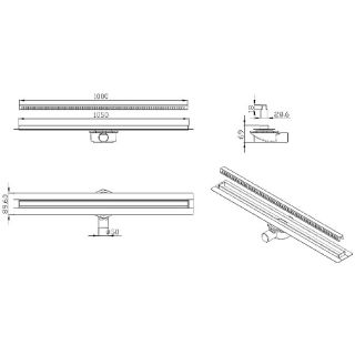 Душевой трап ALMAes Bajo BG100BL 100см чёрный матовый Душевой трап ALMAes Bajo BG100BL 100см чёрный матовый