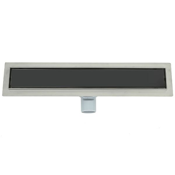 Душевой трап ALMAes Laguna LG70BL 70см чёрное стекло