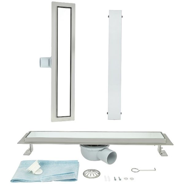 Душевой трап ALMAes Laguna LG100WH 100см белое стекло