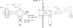 Смеситель встраиваемый Boheme Imperiale Ripresa для раковины золото 327