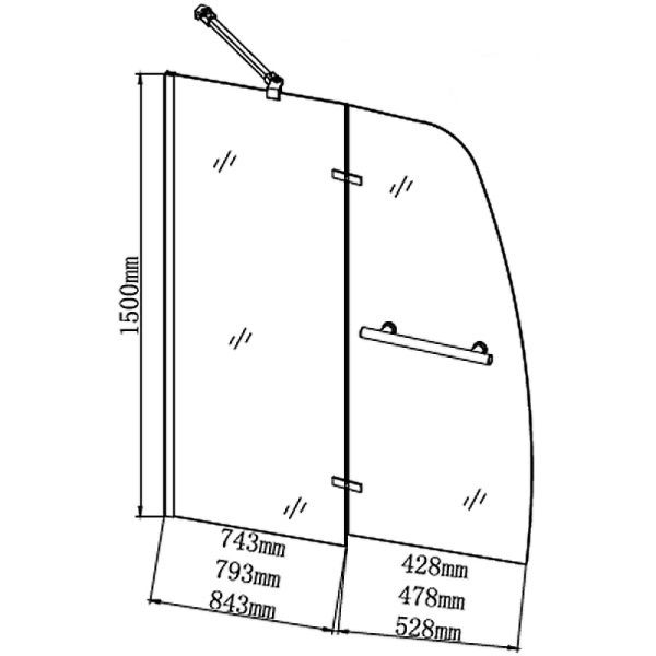 Шторка на ванну Grossman GR-102/1 150х100