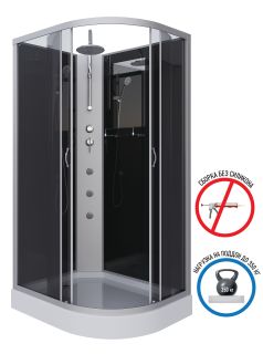 Душевая кабина Niagara NG-3512-14LBKTG с гидромассажем 120x80см серебро/тонированное