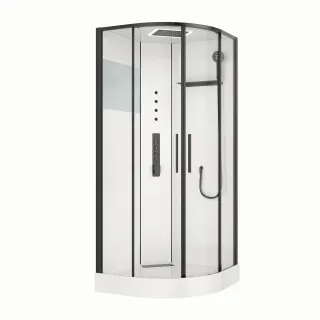 Душевая кабина Black&White Galaxy 8051GM 90 x 90 см  оружейная сталь