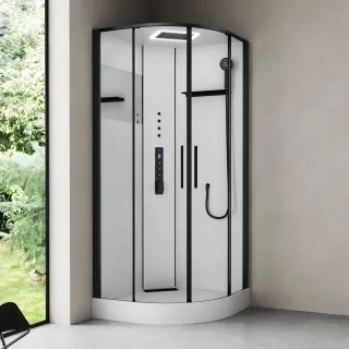 Душевая кабина Black&White Galaxy 8051GM 90 x 90 см  оружейная сталь
