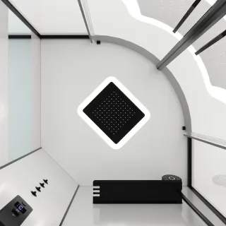 Душевая кабина Black&White Galaxy 8051GM 90 x 90 см  оружейная сталь
