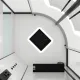 Душевая кабина Black&White Galaxy 8051GM 90 x 90 см  оружейная сталь